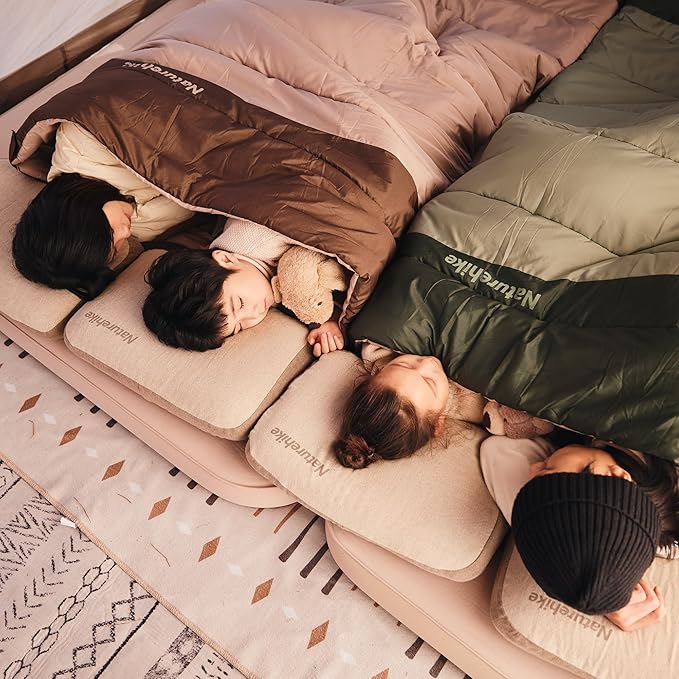 Naturehike Extra Wide Sleeping Bag for Adults, 1-3 Person Sleeping Bag, Patchwork Double Sleeping Bag, 35-44℉ Washable Sleeping Bag for 3 Seasons, Camping, Backpacking, Outdoor