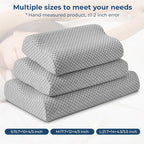 Travel Pillow Memory Foam Pillows, Ergonomic Wave Cervical Neck Pillow for Neck Pain Relief, Compressible Medium Firm Side Sleeper Pillow, Ideal for Camping, Office, Home & Bed (Light Grey, S)