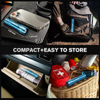 RECHOO LED Flashlight 2 Pack Blue, Tactical Flashlights High Lumens with 3 Modes, Pocket Small Flash Light, Waterproof Zoomable Flashlights for Home Emergency, Camping Essentials (Battery Included)