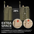 Briggs & Riley Essential 22" Carry On Expandable Spinner - Luggage for Travel, Suitcases with Wheels, Softside Rolling Bag for Men & Women, Self-Repairing Zipper - Baseline Collection, Olive