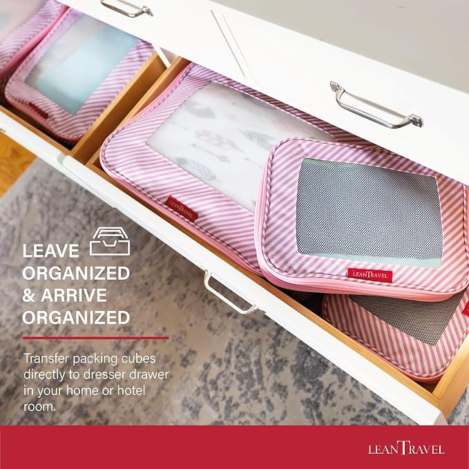Compression Packing Cubes for Travel Organizers with Double Zipper, LeanTravel