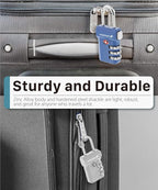 Fosmon TSA Approved Luggage Locks, Suitcase Travel Lock with Push Release Button, 3 Digit Combination Padlock for Gym Locker, Backpack Zipper- 4 Pack