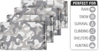 Swiss Safe 4 Pack Mylar Emergency Blankets for Survival - Compact & Insulated for Cold Weather - Designed for NASA, Outdoor, Running, Camping, Survival, First Aid Car Kit - Winter Camo, 4 Pack