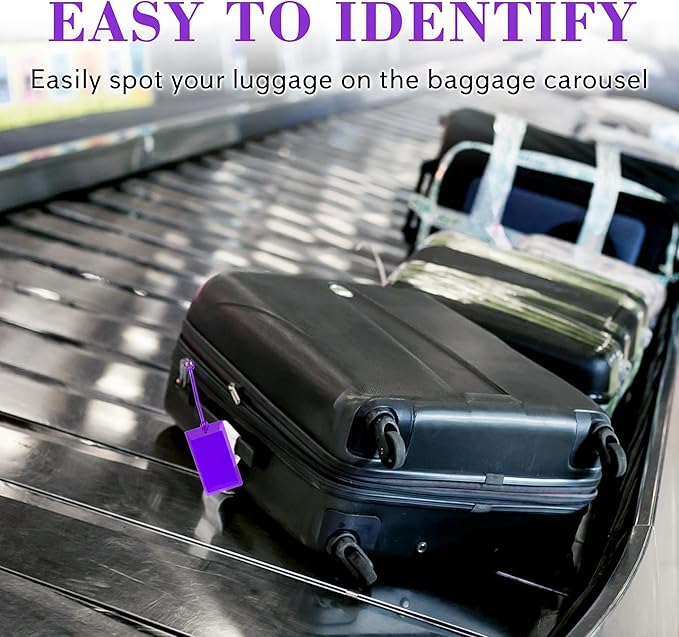 10 Pack Luggage Tags for Suitcases, Airplane Travel Essentials for Flying, International Travel Must Haves, and Luggage Accessories by Sodsay