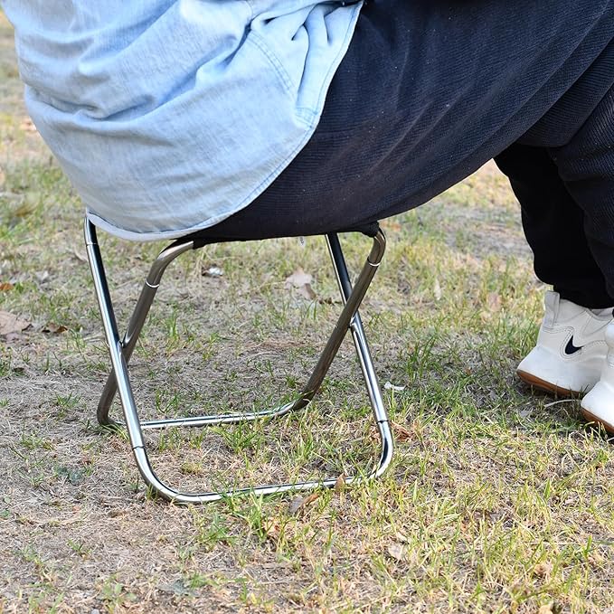 Portable Mini Folding Stool, Small Camping Stool Mortable Stool Can Hold Up to 150 Lbs