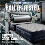 King Air Mattress with Built-in Pump, 18" Top Inflatable Mattress with Waterproof Flocking Fabric, Three-Minute Quick-Inflatable Bed. Portable Blow Up Mattress for Home, Outdoor and Guests