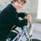 IDEUS Insulated Stainless Steel Water Bottle with 2 Leak-Proof Lids, Thermal Water Flask for Hiking Biking, 18oz, White