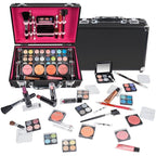 SHANY Carry All Make up Train Case with Pro Makeup Set, Beauty Brushes, Lipsticks, Eye Shadows, Blushes, Powders, and more - Reusable Cosmetics Storage Organizer - Premium Gift Packaging - Black