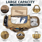 Tactical Gym Bag for Men，50L Large 3 in 1 Sports Duffle Bag with Shoes Compartment for Travel,Water Resistant Travel Backpack Weekender Overnight Bag with Wet Pocket for Women