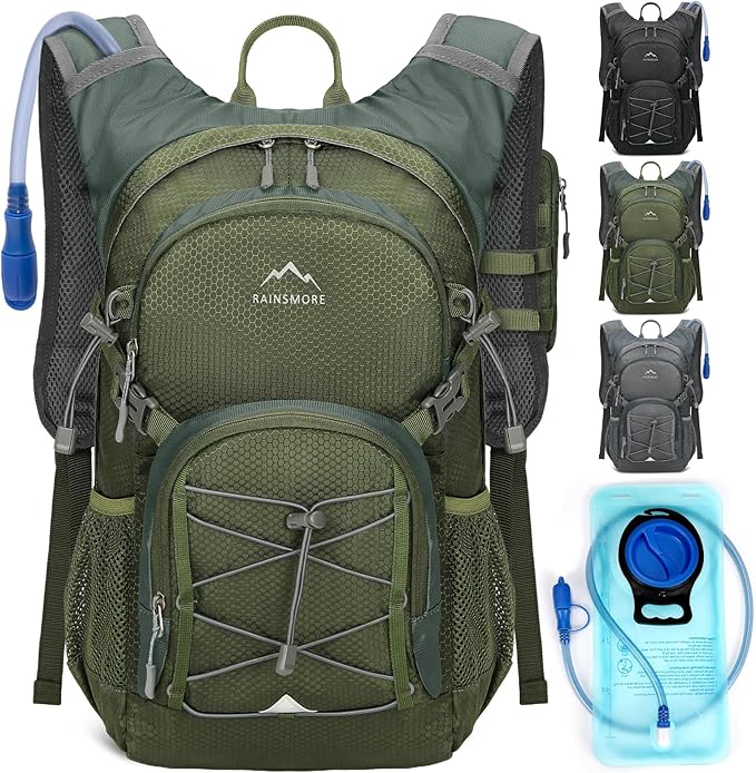 Hydration Backpack with Water Bladder, 18L Lightweight Hiking Backpack for Women&Men Small Insulated Hydration Water Pack for Hiking, Running, Cycling, Biking