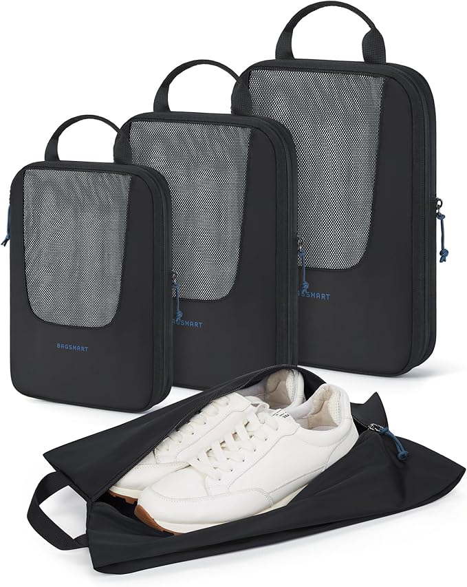 BAGSMART Compression Packing Cubes for Travel, 6 Set/5 Set/4 Set, Compression Suitcase Organizer Bags Set for Suitcases Travel Essentials, Lightweight Packing Organizers