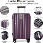 Hanke 29 Inch Luggage Suitcases With Spinner Wheels Lightweight PC hardside Rolling Suitcase With Travel Lock, Checked-Large 29-Inch Christmas Gifts for Birthday （Purple）