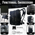 AMERICANPHOENIX 45L Elite Tactical Backpack | 3X Stronger Work & Military Backpack | Water Resistant and Heavy Duty | 3 Day MOLLE Bug Out Bag (Dark Forest)
