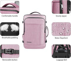 Carry On Backpack, 40-50L Travel Backpack for Men & Women, Expandable Backpack For Airplanes, 17 Inch Laptop Backpack, Luggage Suitcase 40L Daypack Lightweight Business Weekender Bag, Light Pink