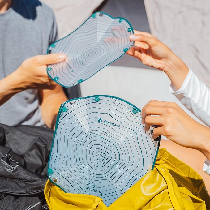 Coghlan's Snapfold™ Solo Pack 3-Piece Collapsible Tableware Set – Lightweight 4 oz, Leakproof, Compact Camping Gear for Backpacking, Hiking, and Outdoors, Includes Foldable Cup, Bowl, and Dish