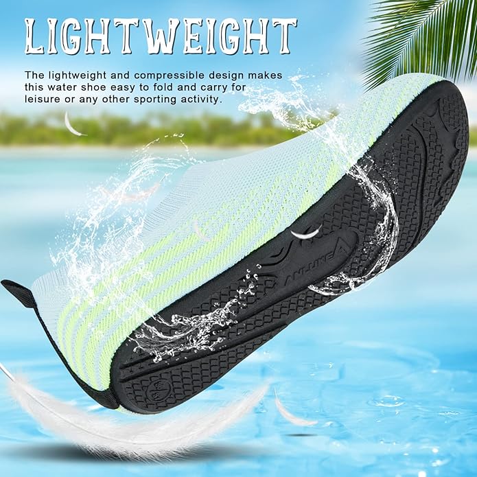 ANLUKE Womens Mens Water Shoes Barefoot Quick-Dry Aqua Socks for Beach Swim Surf Water Sport