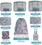 BAGAIL 8 Set Packing Cubes Luggage Packing Organizers for Travel Accessories-Red Flamingo