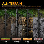 Hiboom Ground Anchor Screw Heavy Duty Earth Anchors Tent Stakes for High Wind with T Handle Hex Wrench Trampoline Hook Ground Stakes for Camping Canopies Car Ports Sheds