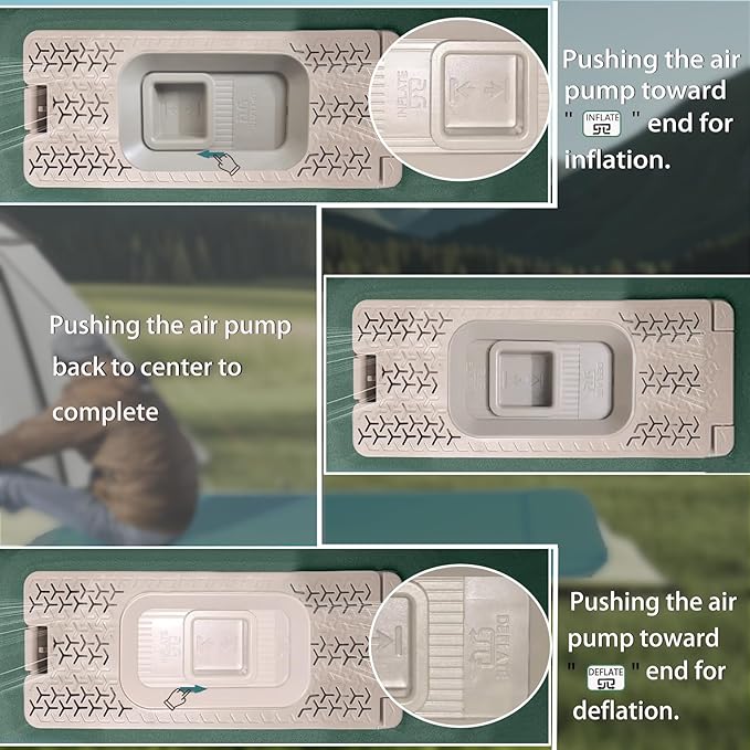 LINKET Self Inflating Sleeping Pad: Sleeping Pad with Electric Pump 3.2" Ultra-Thick Memory Foam & Built-in Pillow All Season Camping Mattress for Tent Travel Car - Self Inflating Air Mattress Green