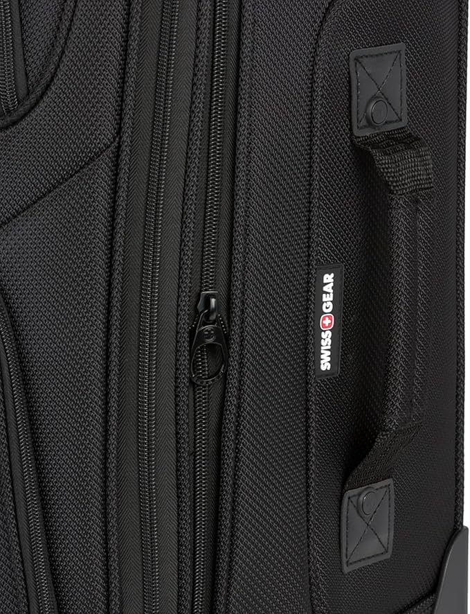 SwissGear Sion Softside Expandable Luggage, Black, Checked-Large 29-Inch