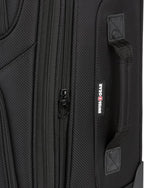 SWISSGEAR Sion Softside Expandable Spinner Luggage Durable Lightweight Travel Suitcase, Black, Checked-Medium 25-Inch