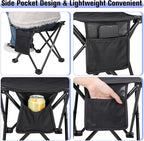 KABOER 2 Pack Folding Camping Stool Portable Outdoor Camping Chair for Fishing BBQ Hiking Gardening and Beach,Travel with Carry Bag(Black)
