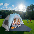 Pop Up Beach Tent Sun Shelter, Pop Up Beach Tent 94.5 x 55.1 x 51.1 inches, 3-4 Person, Blue, with Storage Bag
