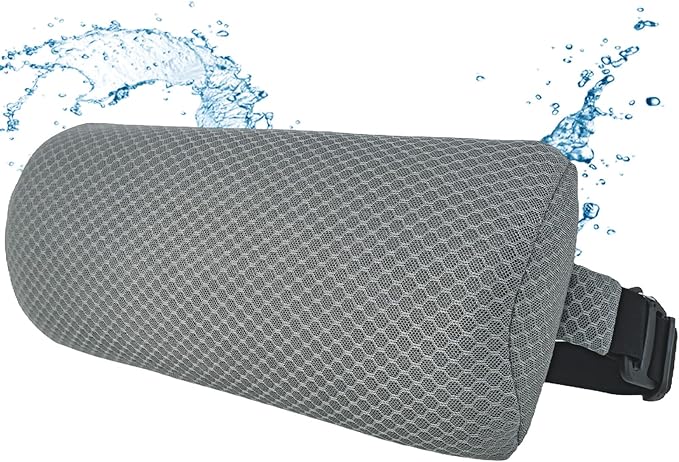 REEZEIVI 1Pack Headrest Pillow for Patio Chaise Lounge,Chaise Lounge Pillows Outdoor 3D air mesh with Elastic Band,Quick Drying and Washable Spa Pillow for Recliner,Beach Chair,Office Chair Gray