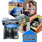 Body 12-Count Wipes - Original Disposable Wipes, Individually Wrapped for the Gym, Workout, Hiking, Travel, and Sport (Coconut)