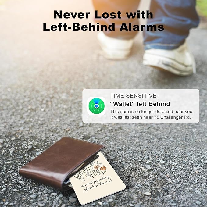 Wallet Tracker Card (iOS Only), Rechargeable Bluetooth Smart Tracking for Apple Find My Compatible Anti Tracker for Men Women Slim Item Locator for Purse Passport Key Luggage Tag (1Pcs/Friend FLR)