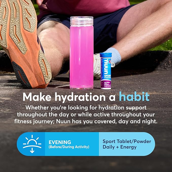 Nuun Sport Electrolyte Tablets with Magnesium, Calcium, Potassium, Chloride & Sodium, Gluten Free & Vegan, Watermelon, 4 Pack (40 Servings Total)
