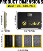 SunJack – 40 Watt Foldable Solar Panel, ETFE Waterproof Portable Solar Panel with Kickstands, USB-C PD30W, USB-A QC3.0, DC Output, Solar Panels for Camping, Hiking, Emergency Power