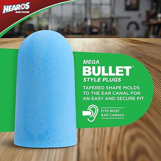 HEAROS Xtreme Protection Foam Ear Plugs, 33dB NRR 33, 200 Pairs (Blue)