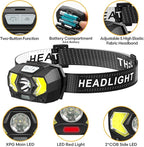 LED Headlamp,1500 Lumen Head Lamp with 7 Modes, Head Lights for Forehead with Red Light, IPX5 Waterproof Head Light for Adults and Kids Camping Running, 3AAA Batteries Included