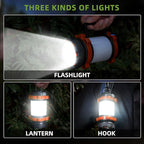 Camping Lantern Rechargeable , Alpswolf Camping Flashlight 4000 Capacity, 6 Modes, IPX4 Waterproof, Led Lantern Camping, Hiking, Outdoor Recreations, Orange 1 Pack