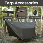onewind 12×10 ft Hammock Tarp, Ultralight Versatile Camping Tarp Lightweight Waterproof Silnylon Hammock Rain Fly with Doors, Easy to Setup with Stuff Sack Tent Stakes, Dark Grey