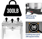 Outdoor Propane Burner Heavy Duty Propane Gas Stoves for Cooking with 10 PSI Regulator and Cast Iron Braided Holes Perfect for Home Brewing, Crawfish Boiler, Turkey Fryer and Seafood Boiler