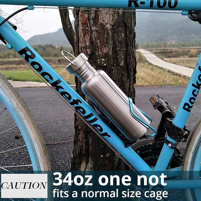 TRIPLE TREE 17 OZ Uninsulated Single Walled Stainless Steel Sports Water Bottle 18/8 Food Grade for Cyclists, Runners, Hikers, Beach Goers, Picnics, Camping - BPA Free