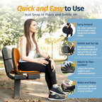 Alpcour Folding Stadium Seat – Deluxe Outdoor Camping Reclining Waterproof Cushion Chair for Bleachers – Best 6-Position Back Support Picnic Bleacher Seats w/Extra Thick Padding for Support & Comfort