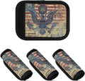 Qilmy Retro American Flag and Eagle Luggage Handle Wrap 4Pack Luggage Identifiers Tag Comfort Handle Grips Cover for Stroller Suitcase Bag Airplane Travel Accessories2379