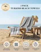 LANE LINEN Beach Towel, 2 Pack Beach Towels Oversized, 39"x71", Quick Dry Pool Towels for Adults, Absorbent Sandproof, Lightweight Travel Beach Towel - Ebony