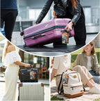 3 Pack Mountain Lake Scenery Luggage Tags for Suitcase Forest PU Leather Travel Luggage Tag Privacy Cover ID Label for Women Men Baggage Backpack Handbag School Bag