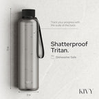 KIVY Tritan Water Bottle 2nd Generation (Dark Clear, 32oz)