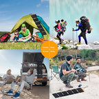 FlexSolar 60W Foldable Solar Panel, Portable Solar Charger with USB-C/USB-A QC3.0/DC 20-28V Port, IP67 Waterproof Solar Panel for RV Camping Backpacking Compatible with Phone Small Power Station