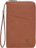 Family Passport Holder Wallet RFID Blocking Zippered Passport Wallet,Women and Men Travel Wallet Ladies Passport Cover