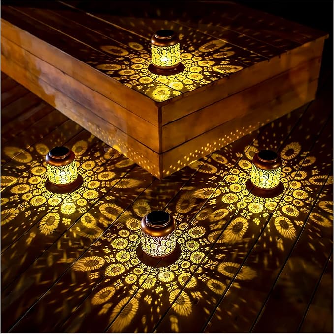 Sunflower Solar Lanterns Outdoor Waterproof Hanging Solar Lights Sunflower Gifts for Women/Men/Sunflower Lovers Gifts Metal Decorative LED Sunflower Lanterns for Garden Decor,Patio,Lawn,Pathway,Yard