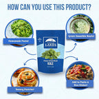 Thousand Lakes Freeze Dried Vegetables - Diced Kale 2-pack 1 ounce (2 ounces total) | 100% Kale Flakes | No Salt Added