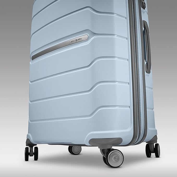 Samsonite Freeform 2-Piece Luggage Set - Carry-On & Large Checked Luggage with Dual Spinner Wheels - Durable Polypropylene Hardshell - TSA Lock, Airline-Approved - Expandable Hard Shell Powder Blue