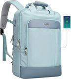 PIJUSHI Laptop Backpack for Women Men Personal Item Travel Backpack Convertible Carry on Bag Flight Approved(PE042 Teal Blue)