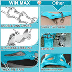 WIN.MAX Crampons for Shoes, Traction Cleats Ice Snow Grips with 19 Stainless Steel Spikes, Shoe Talons Anti - Slip Boots Spikes for Walking, Jogging, Climbing and Hiking